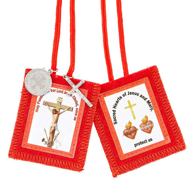 Passion Scapular - With St Benedict medal & Crucifix