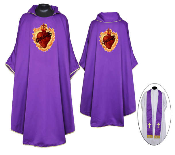 Heart of Jesus Chasuble & Stole - in all Liturgical colours