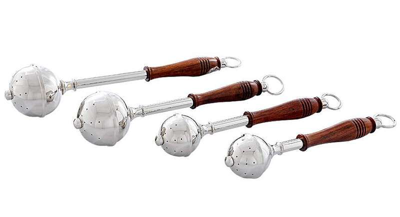 Holy Water Sprinkler in Silver with Wooden handle