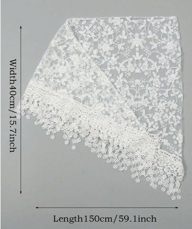 Mantilla Veil - White / Stunning Floral Lace