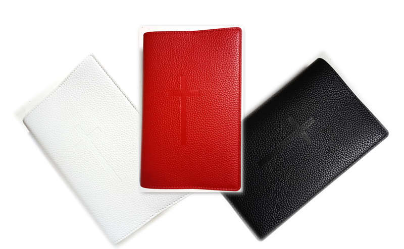 Daily & Sunday Missal Vegan Leather Cover - Black, Red & White