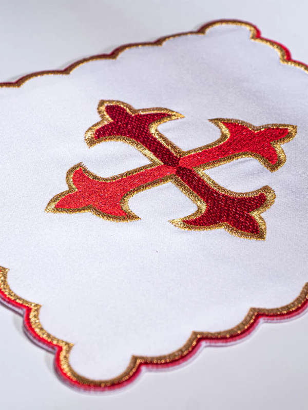 Haftina House Altar Linen Set - Fleur de Lis Cross