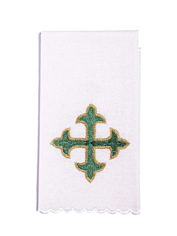 Haftina House Altar Linen Set - Fleur de Lis Cross