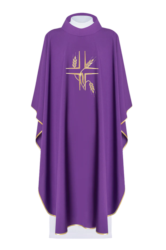 Haftina House Chasuble - Cream with open Cross & Wheat - Poland Import