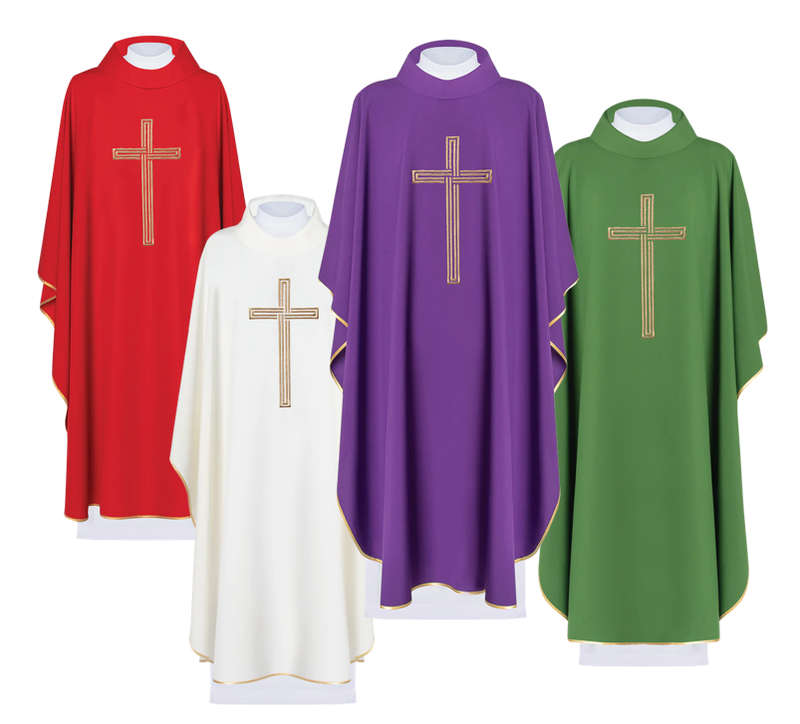 Haftina House Chasuble - Open Golden Cross Design