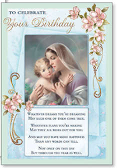 Happy Birthday - Holy Family or Madonna & Child - Greeting card