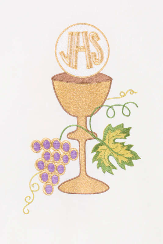 Haftina House Chasuble - Chalice/Eucharist JHS - Vines and Grapes