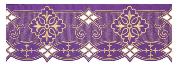 Haftina House Altar Cloth - White with 20cm Embroidery/Ornate Cross in Liturgical Colours *2m x 1...