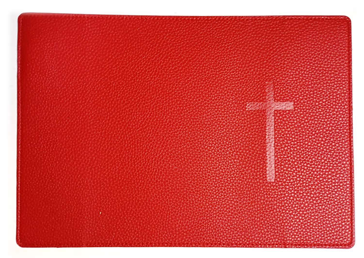 Daily & Sunday Missal Vegan Leather Cover - Black, Red & White
