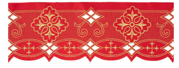 Haftina House Altar Cloth - White with 20cm Embroidery/Ornate Cross in Liturgical Colours *2m x 1...