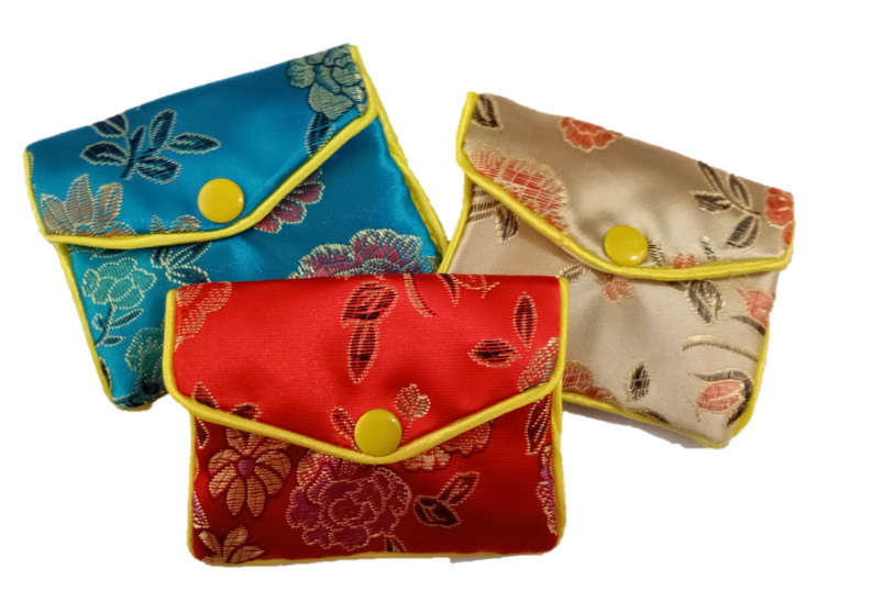 Colourful Satin Rosary Bag with Snap close