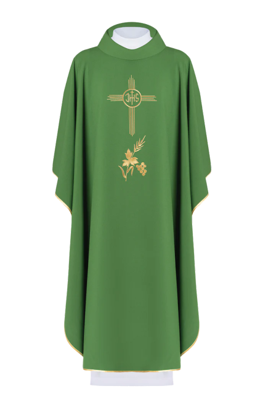 Haftina House Chasuble - JHS Cross with Vines & Grapes