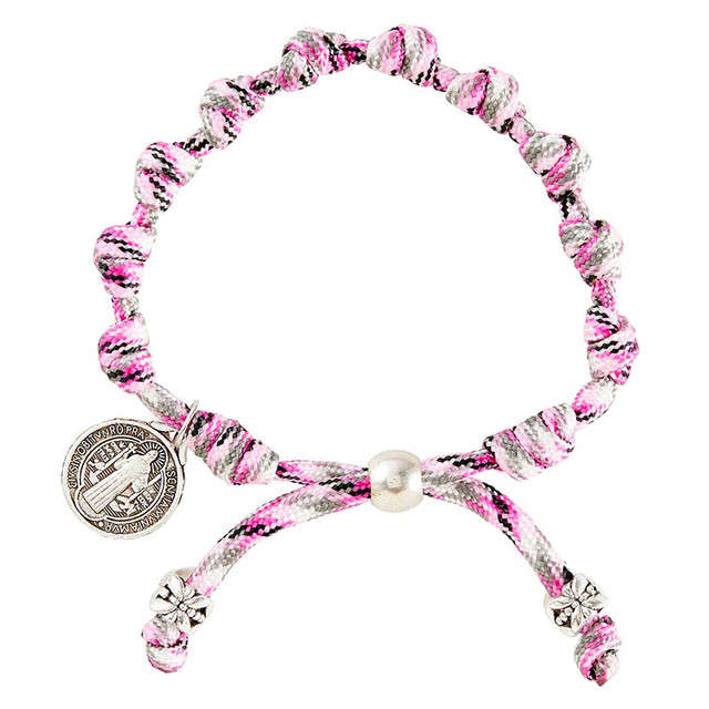 St Benedict Pink Paracord Bracelet