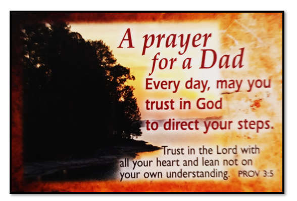 Father's Day Card - A Prayer for a Dad/Any day Card for Dad