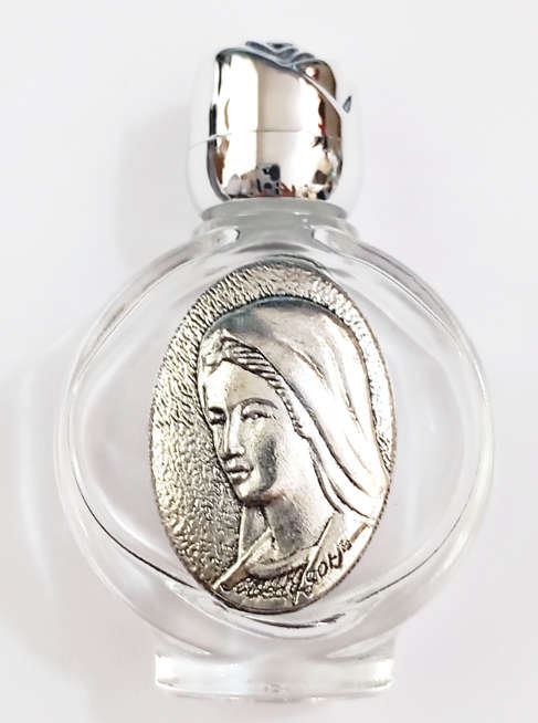 Our Lady of Medjugorje Glass Holy Water/Oil Bottle