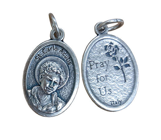 Carlo Acutis Medal - Silver oxidized - Made in Italy