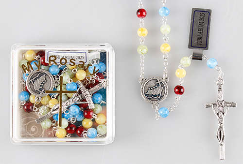 Jubilee Year 2025 Mission Rosary Gift Set / Marbled Bead