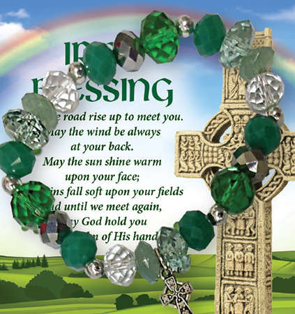 Glass Bracelet with Irish Blessing