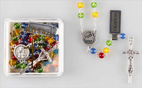 Jubilee Year 2025 Mission Rosary Gift Set / Clear Glass