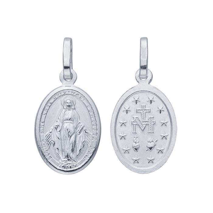 13mm Oval Sterling Silver Miraculous Medal Charm