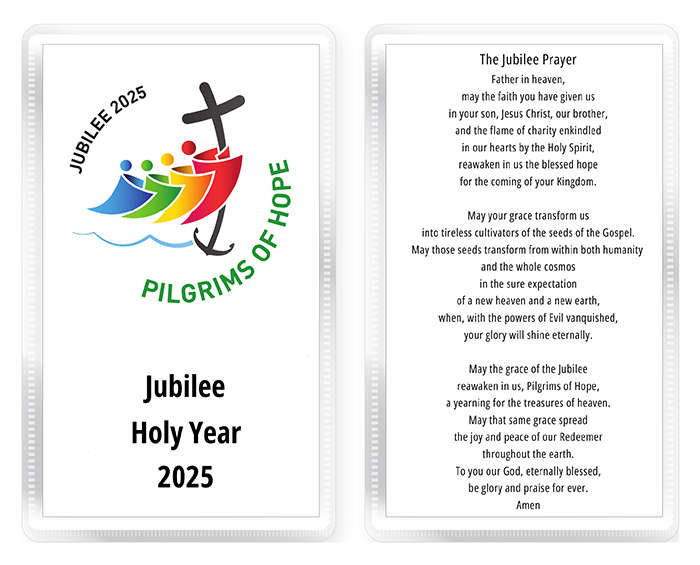 Jubilee Holy Year - Prayer card in vinyl sleeve