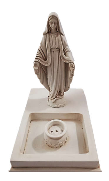 Our Lady of Grace - Open Arms - Square incense holder in Vanilla