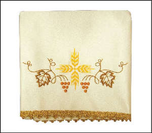 Haftina House - Set of 4 Chalice Veils (all Liturgical colours) - Wheat Cross Design