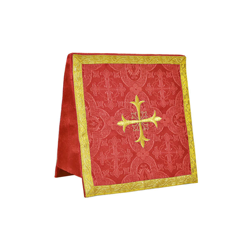 Red Burse with Fleur de Lis Embroidery
