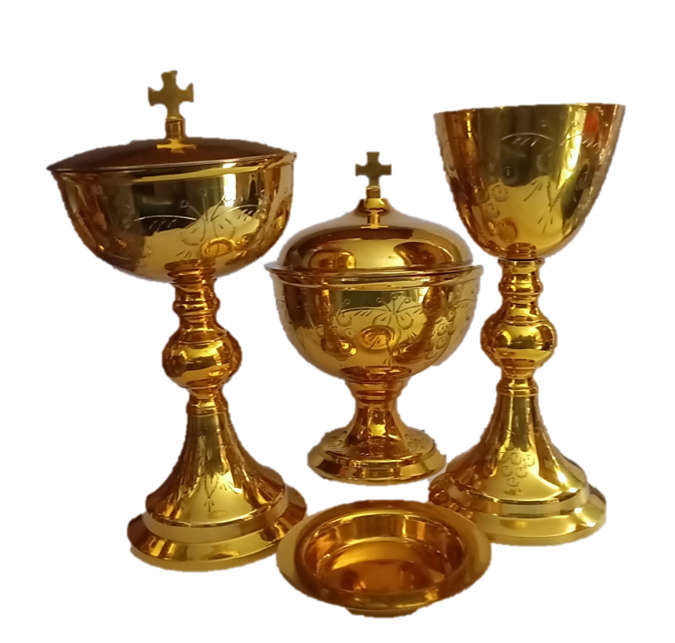 Stunning Golden Chalice & Paten, 2 x Ciborium - Sold as set or Individually