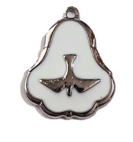 Silver Dove in White Enamel Inlay - Medal