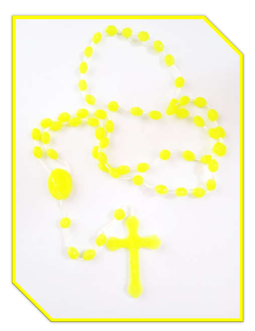 Lumo Yellow Cord Plastic Rosary