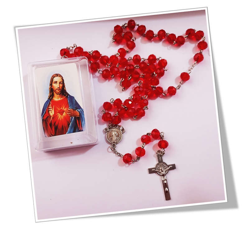 Austrian Glass Crystal Rosary in Box - Various colours and designs