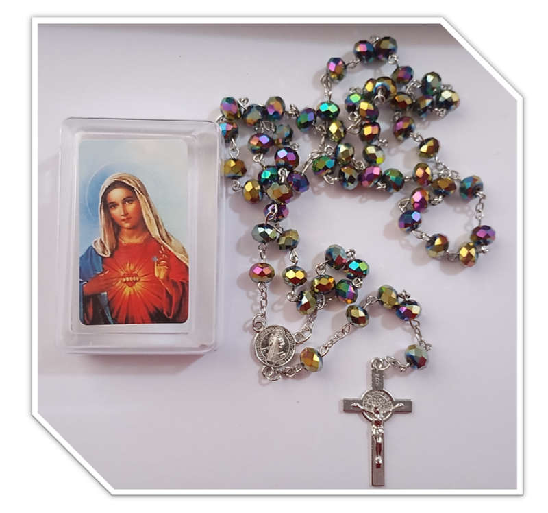 Austrian Glass Crystal Rosary in Box - Various colours and designs
