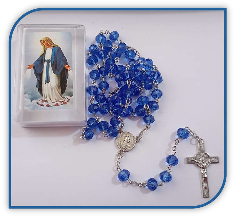 Austrian Glass Crystal Rosary in Box - Various colours and designs