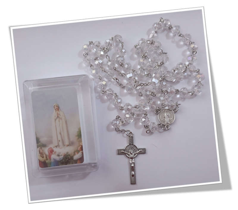 Austrian Glass Crystal Rosary in Box - Various colours and designs