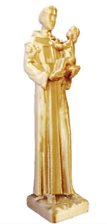 10cm Golden/Silver Silk-St Anthony- 3D printed - Catholic Shop Collection