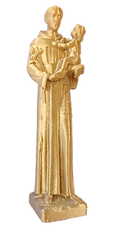 10cm Golden/Silver Silk-St Anthony- 3D printed - Catholic Shop Collection