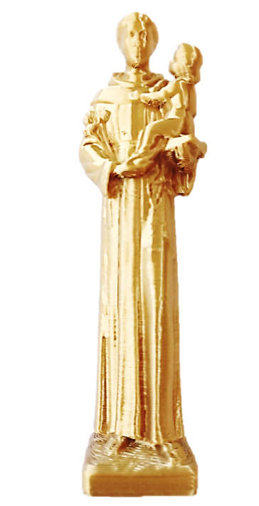 10cm Golden/Silver Silk-St Anthony- 3D printed - Catholic Shop Collection