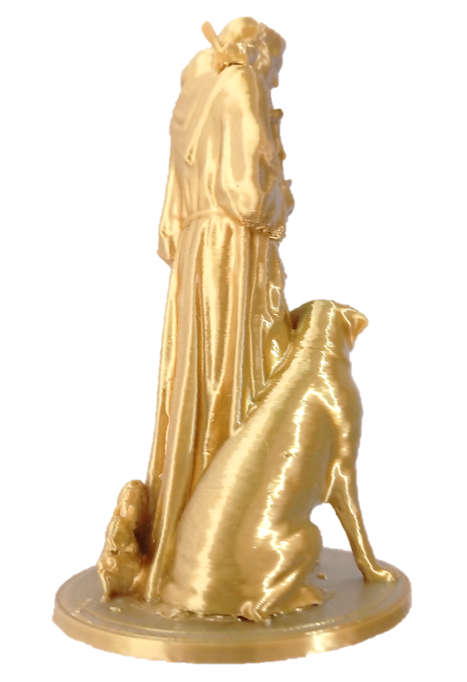 10cm Golden/Silver Silk St Francis with Animals- 3D printed - Catholic Shop Collection