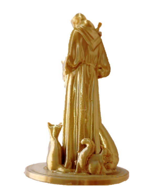 10cm Golden/Silver Silk St Francis with Animals- 3D printed - Catholic Shop Collection