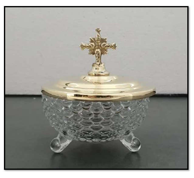 Glass Ciborium with Brass lid