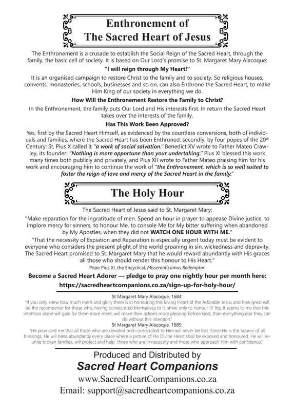 A4 Glossy Sacred Heart Image / Enthronment & Holy Hour