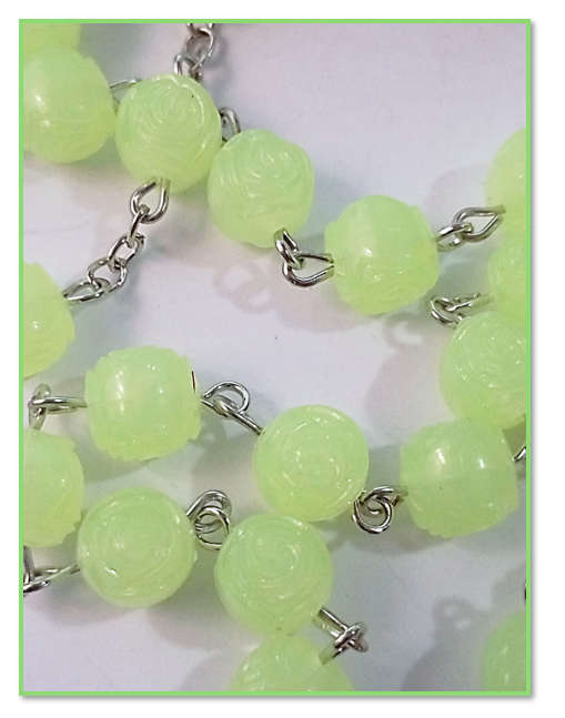 Glow in the Dark Rose Bead Rosary - in Gift Container