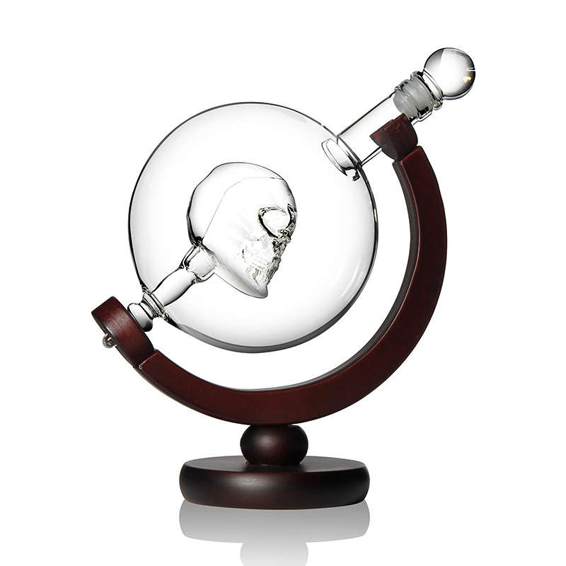 Skull Decanter Bottle Custom Creative Glass Craft Bottle + Glass Cup