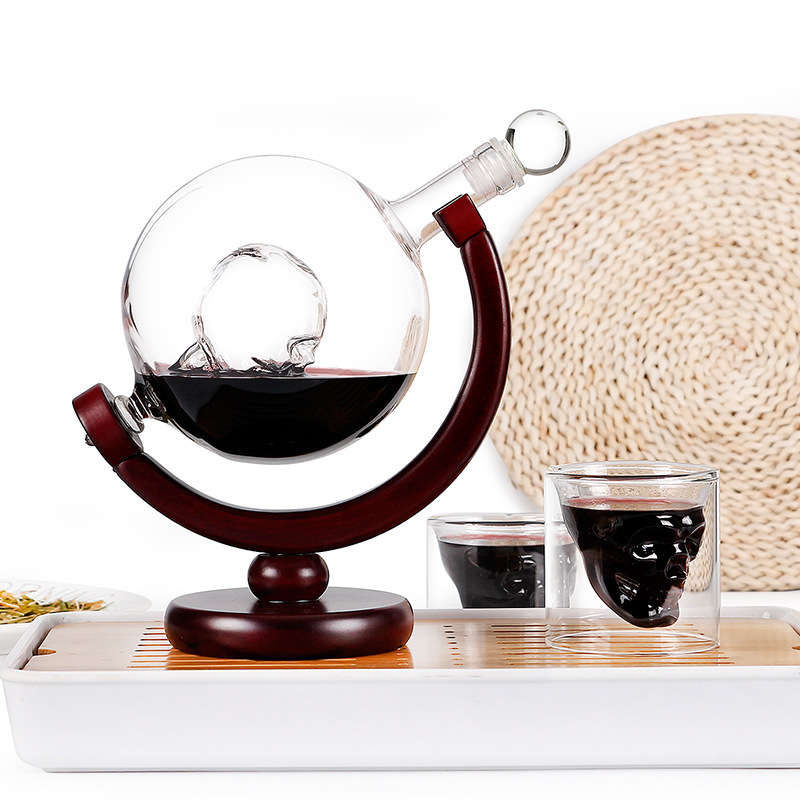Skull Decanter Bottle Custom Creative Glass Craft Bottle + Glass Cup