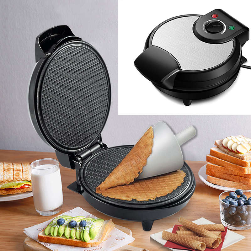 Electric Crispy Egg Roll Maker Omelet Sandwich Iron Crepe Baking Pan Waffle Pancake DIY Ice Cream Co