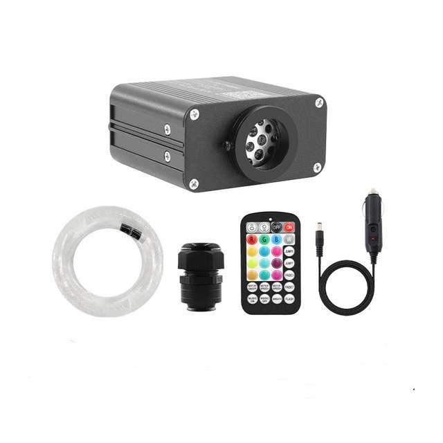 16W Twinkle Starry Sky Car Star Ceiling Light RGBW Fiber Optic Light Smart APP Bluetooth Car Roof