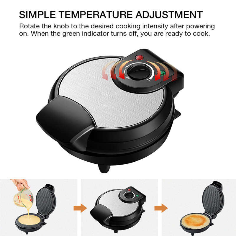 Electric Crispy Egg Roll Maker Omelet Sandwich Iron Crepe Baking Pan Waffle Pancake DIY Ice Cream Co