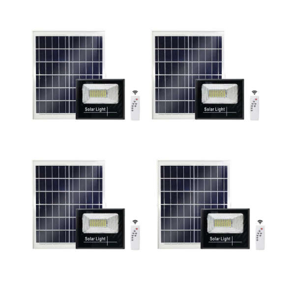 *Pack of 4* Solar 100W LED Flood Light with remote control