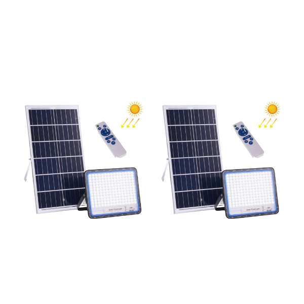 ***Pack of 2*** 600w Solar Floodlight with remote control and day/night function